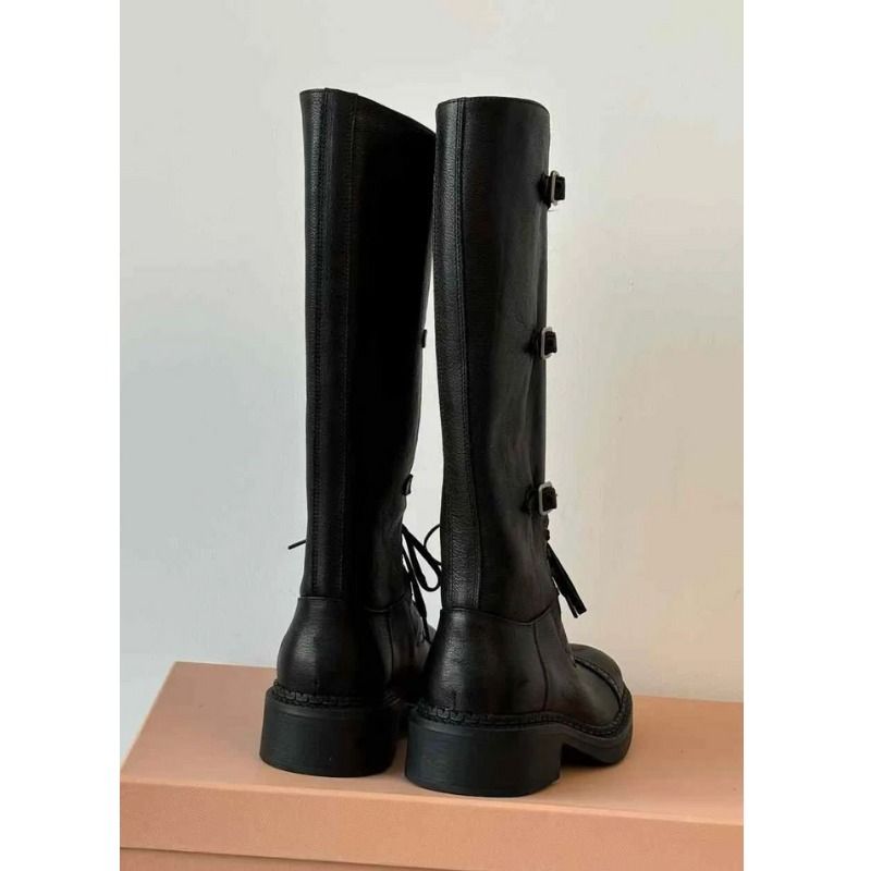 洗練されたデザイン☆MiuMiu ミュウミュウ レザー ロングブーツ