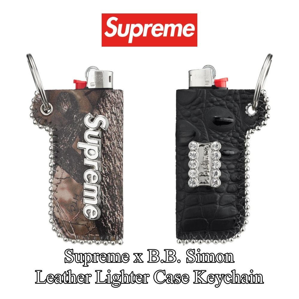 Supreme x B.B. Simon】Leather Lighter Case Keychain☆24FW (Supreme