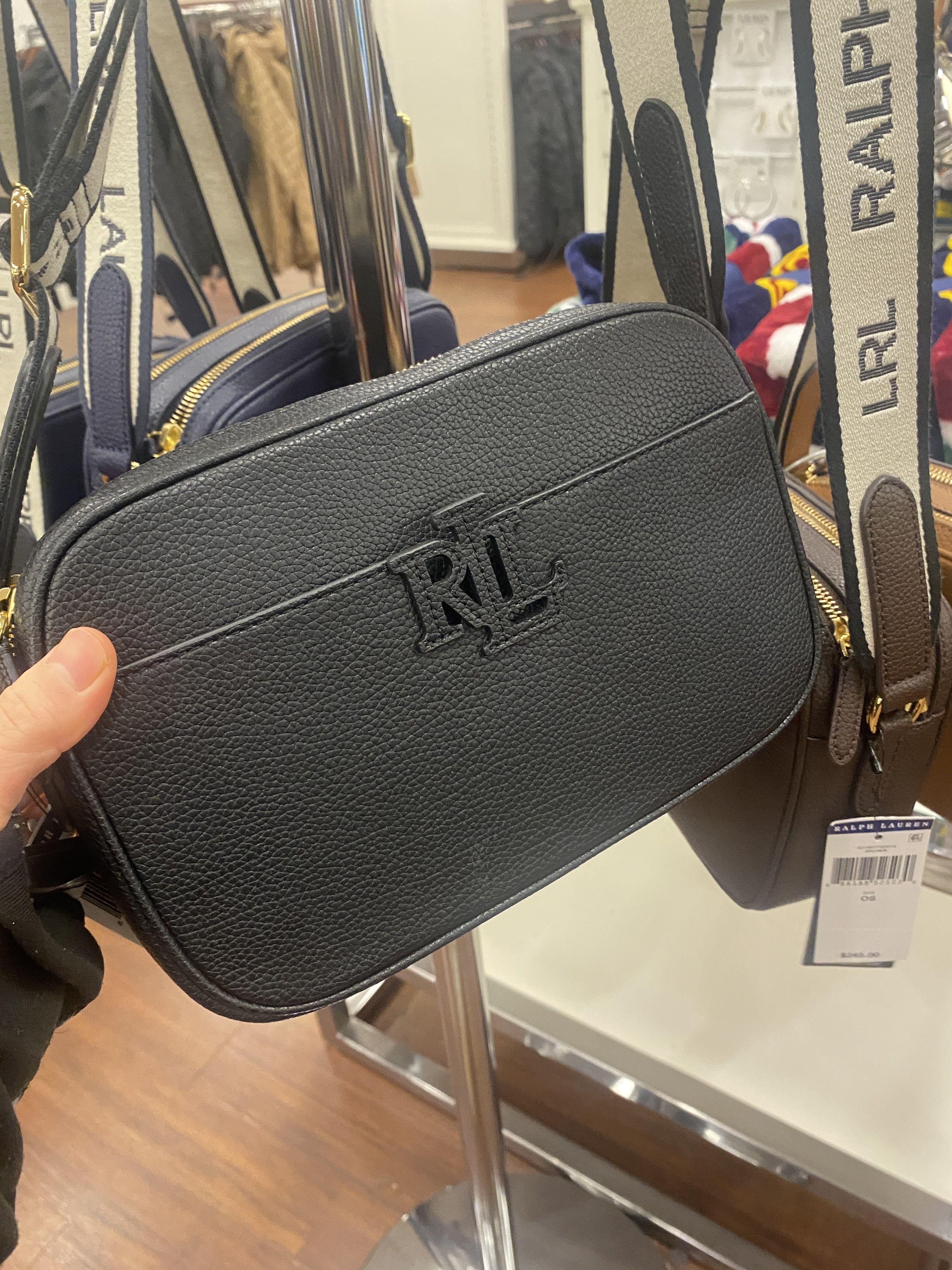 ラルフローレン＊ロゴストラップ レザー クロスボディバッグ (Ralph