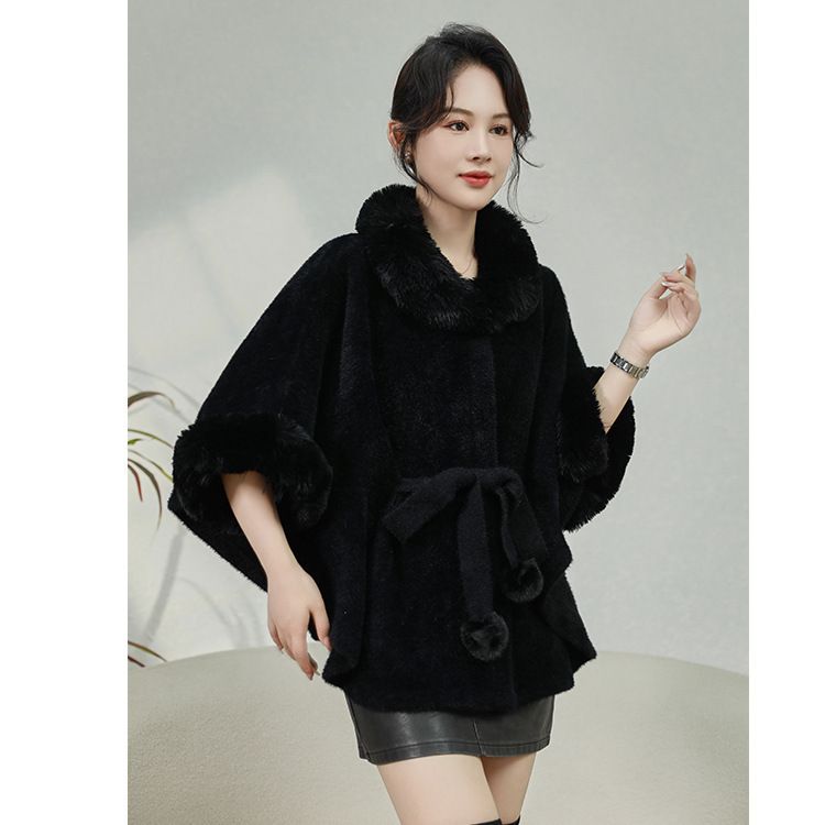 ケープコート レディース ファーケープ ポンチョコート アウター