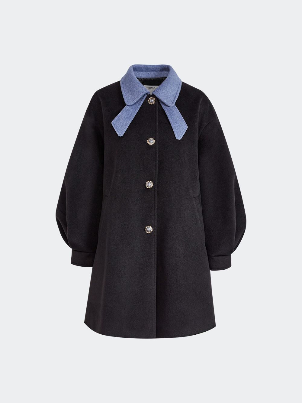 直営品【KUOSE】韓国ブランド リボンカラーコート 関税込 (KUOSE