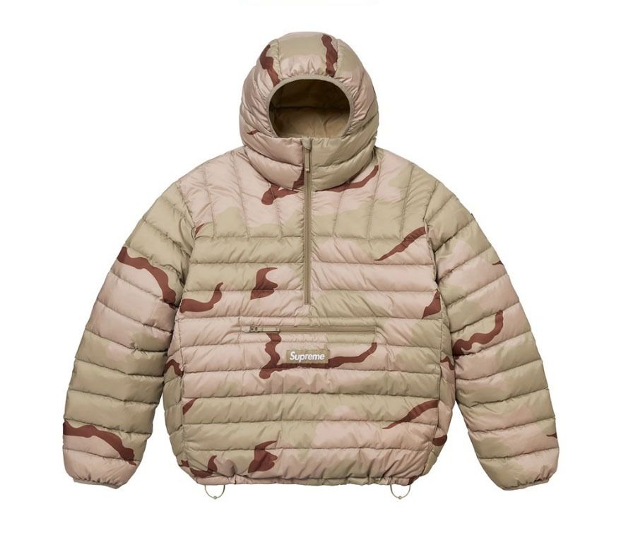 SUPREME】 MICRO DOWN HALF ZIP HOODED PULLOVER DESERT CAMO (Supreme
