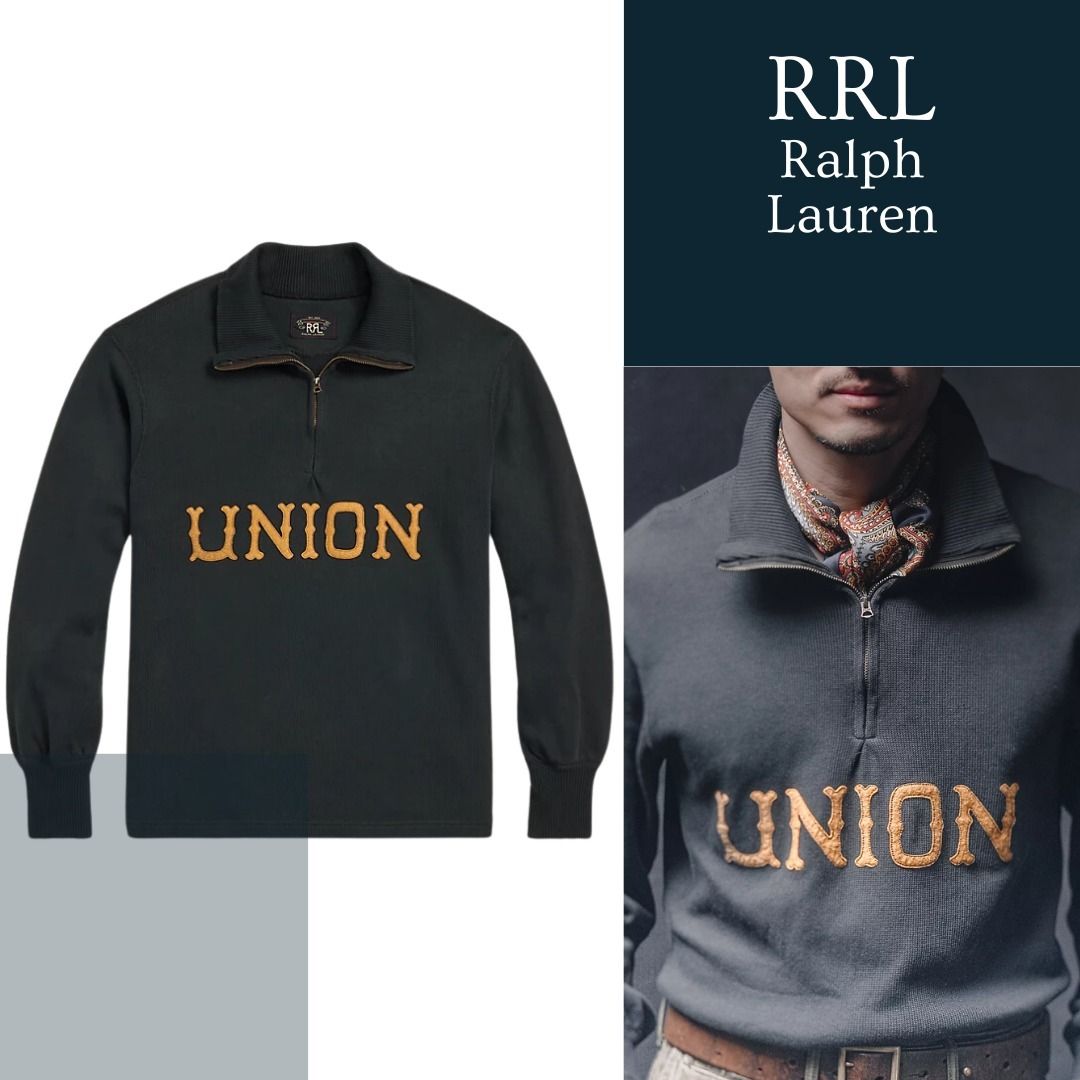レトロ【RRL Ralph Lauren】コットン ハーフジップ プルオーバー (RRL