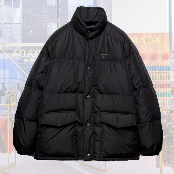 25SS】新作 Re-Nylon x シープスキン ロングダウン◇プラダ◇ (PRADA