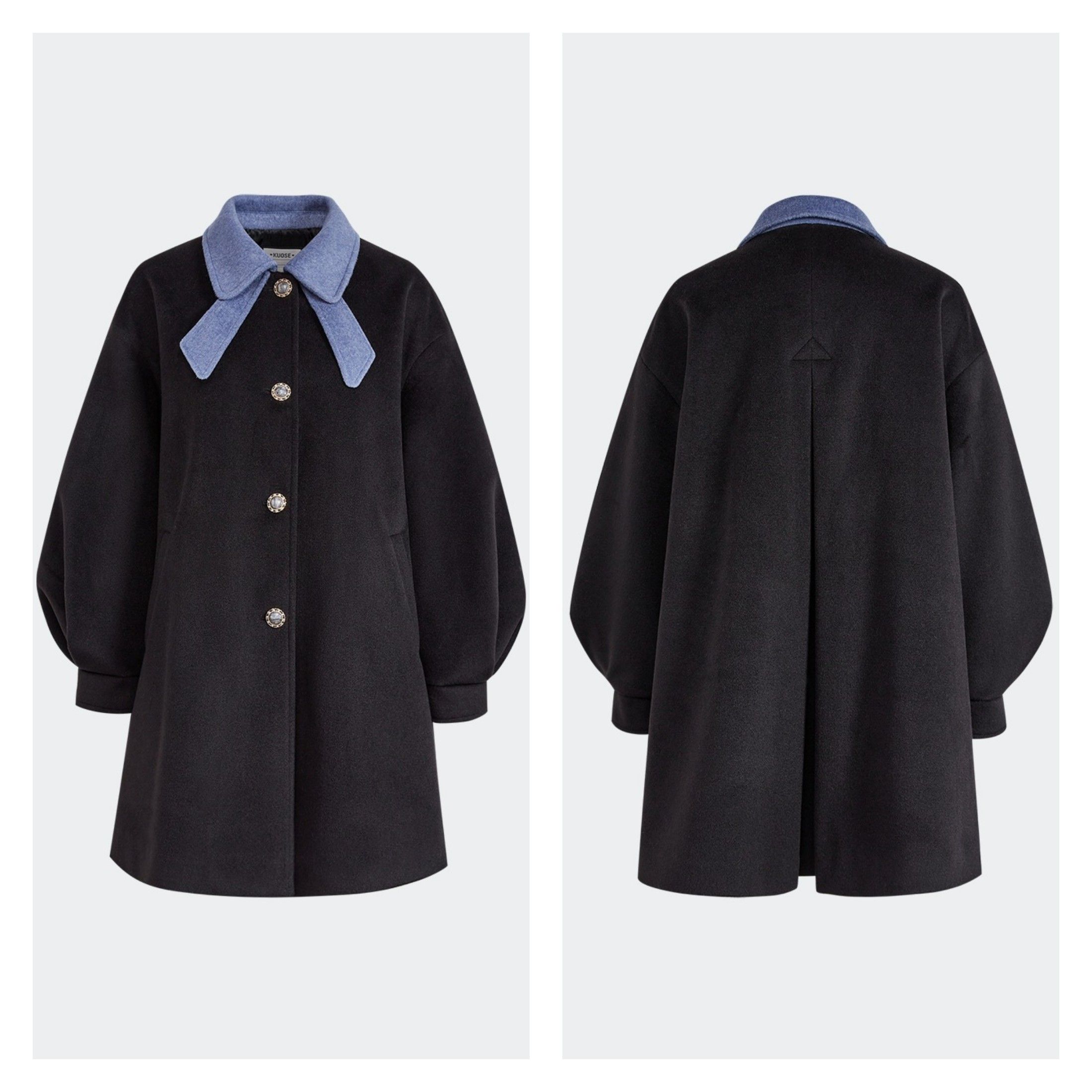 KUOSE クオセ 長袖 ショート リボン カラーコート (KUOSE/コート