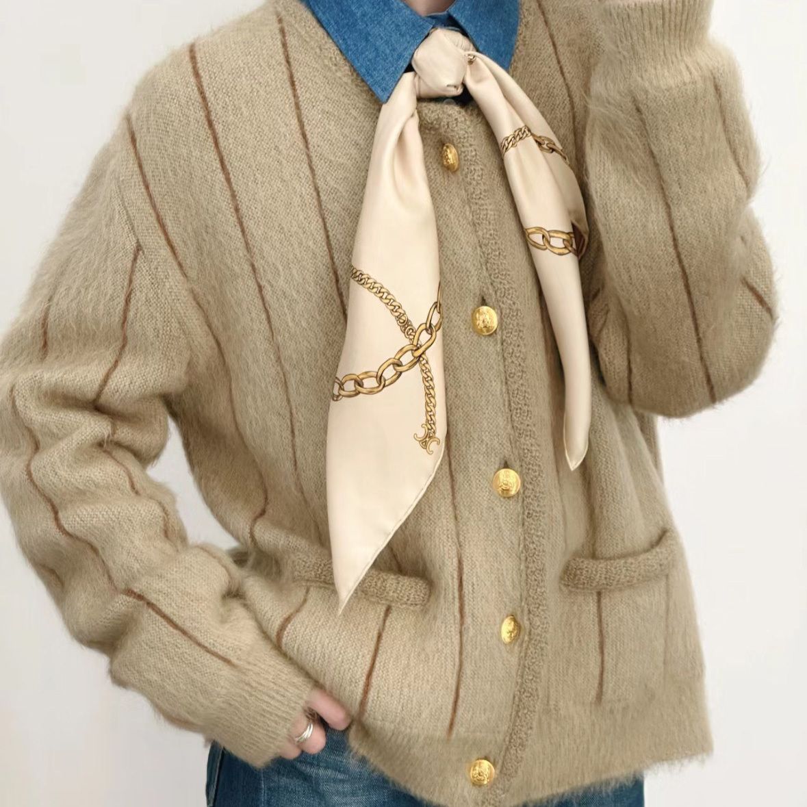 関税込 Celine cardigan jacket in brushed mohair (CELINE