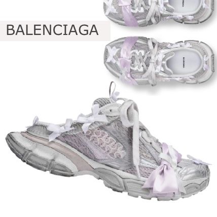 BALENCIAGA 3XL サンダル ロゴ スライド ミュール リボン (BALENCIAGA