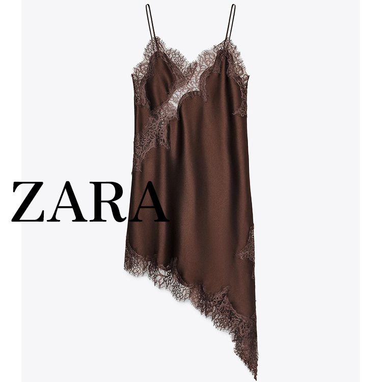 ZARA】ZW COLLECTION アシンメトリーレースワンピース (ZARA