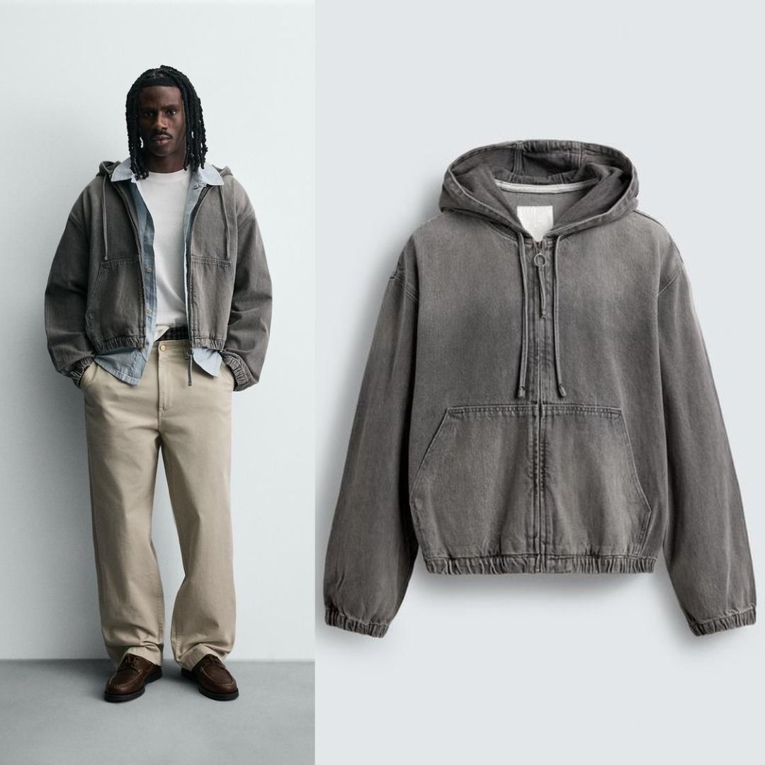 ZARA］ウォッシュド フード付きジャケット (ZARA/マウンテンパーカー