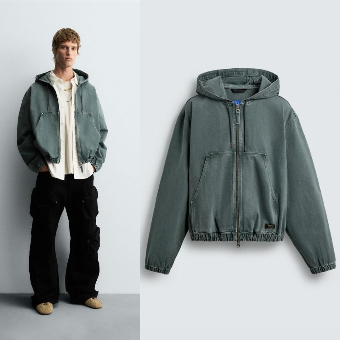 ZARA］ウォッシュド フード付きジャケット (ZARA/マウンテンパーカー