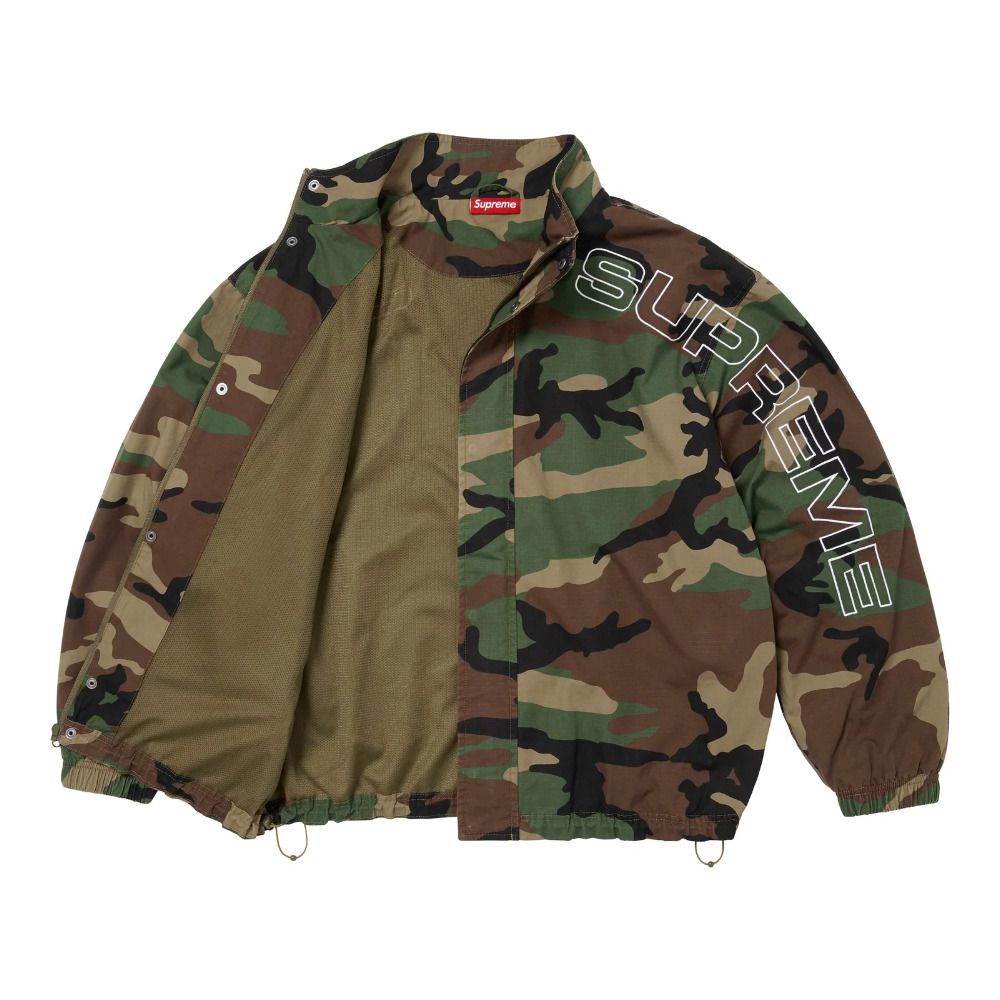 Supreme Spellout Embroidered Ripstop Track Jacket Camo 25FW