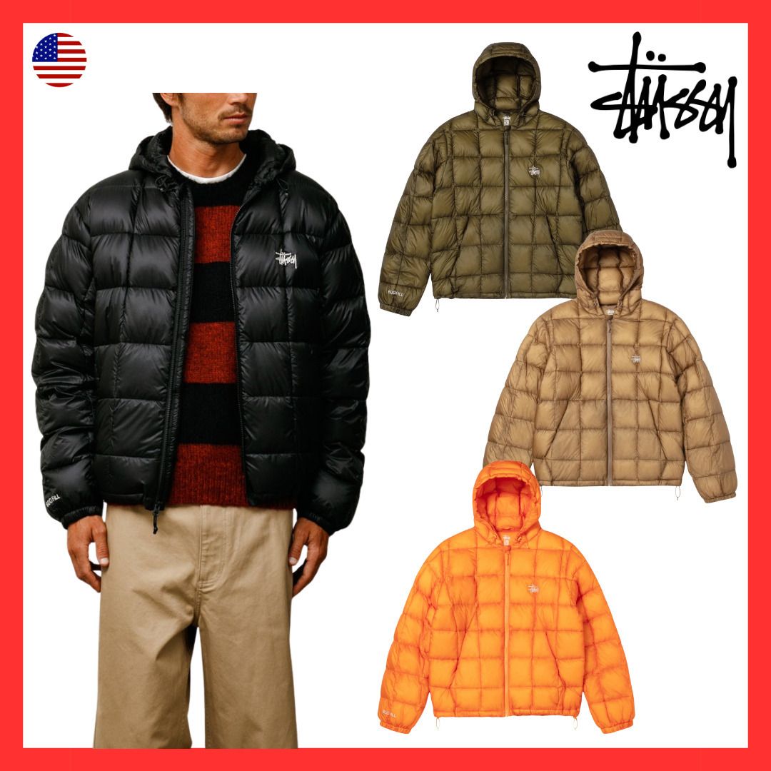 MIDWEIGHT HOODED PUFFER ロゴ ダウンジャケット (STUSSY/ダウン