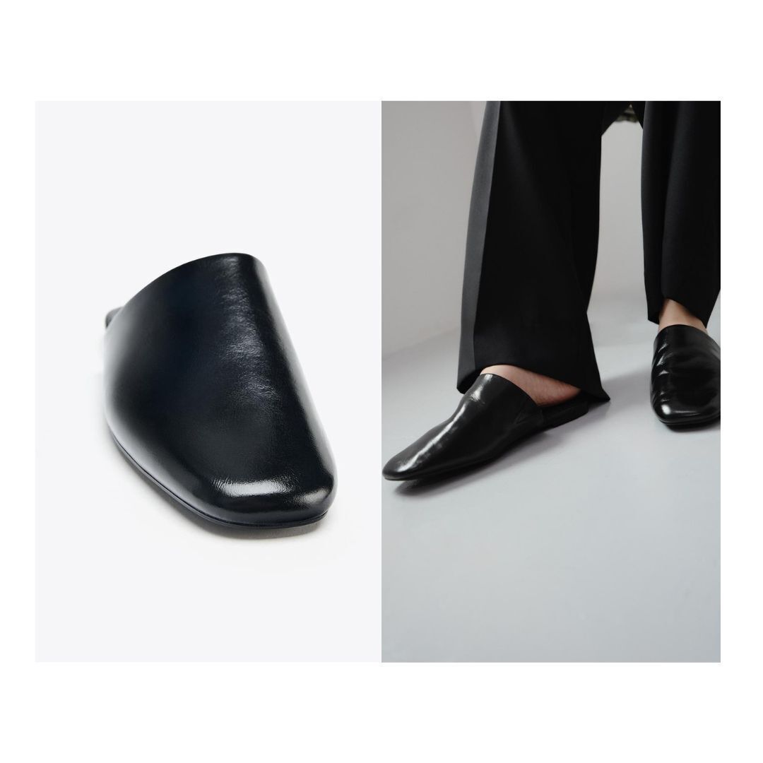 ZARA】レザー スリングバックシューズ (ZARA/シューズ・サンダルその他