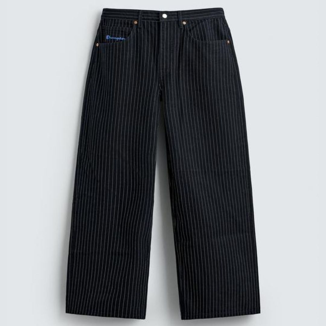 ZARA］CHAMPION X ZARA ストライプ バギーフィットジーンズ (ZARA