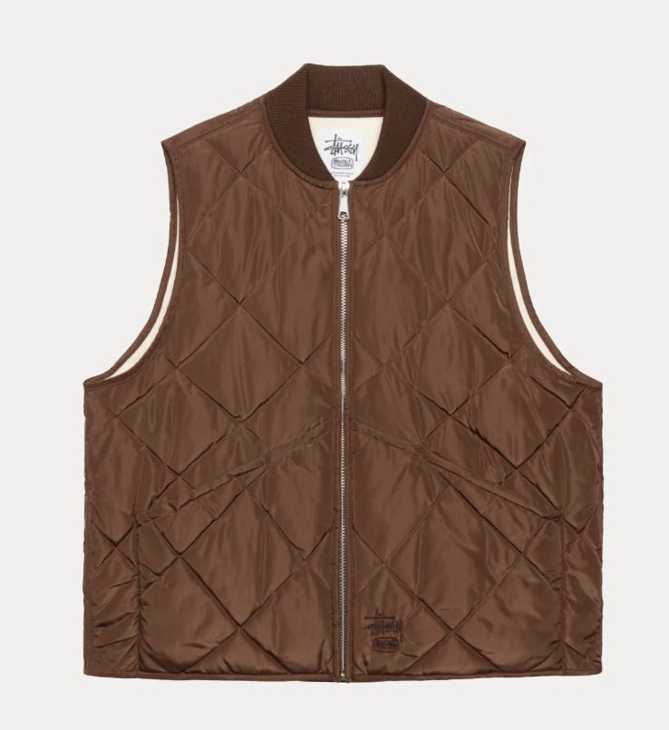 大人気【STUSSY】THERMAL LINED QUILTED VEST ☆ ベスト (STUSSY