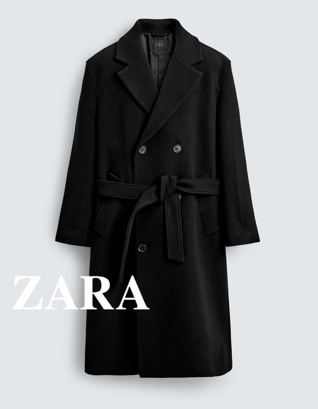 ☆ドイツ発*ZARA*新作*ウールダブルロングコート/BLACK☆ (ZARA/コート
