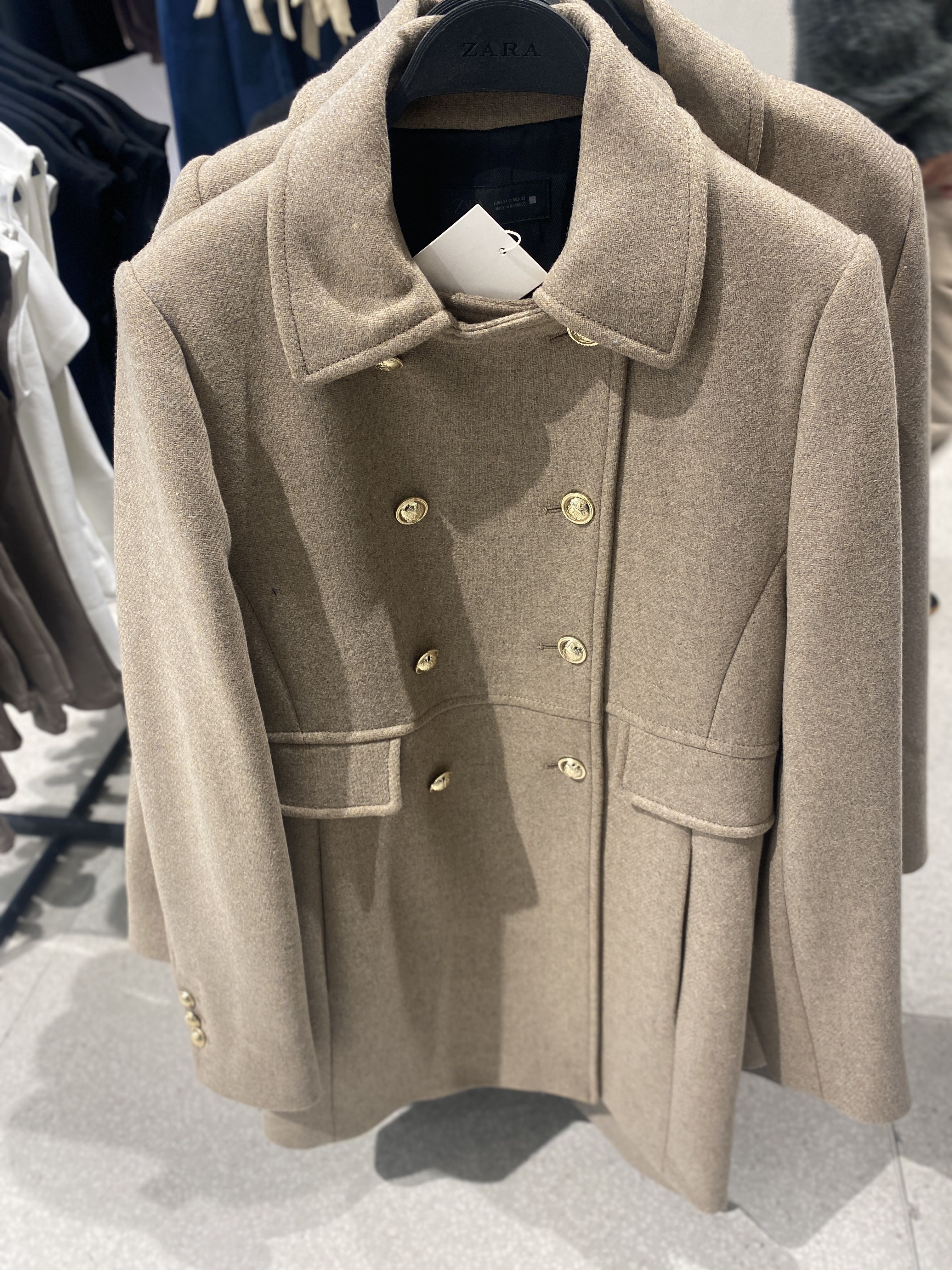 ZARA】NEW ウール混紡ショート丈ダブルブレストコート (ZARA/コート