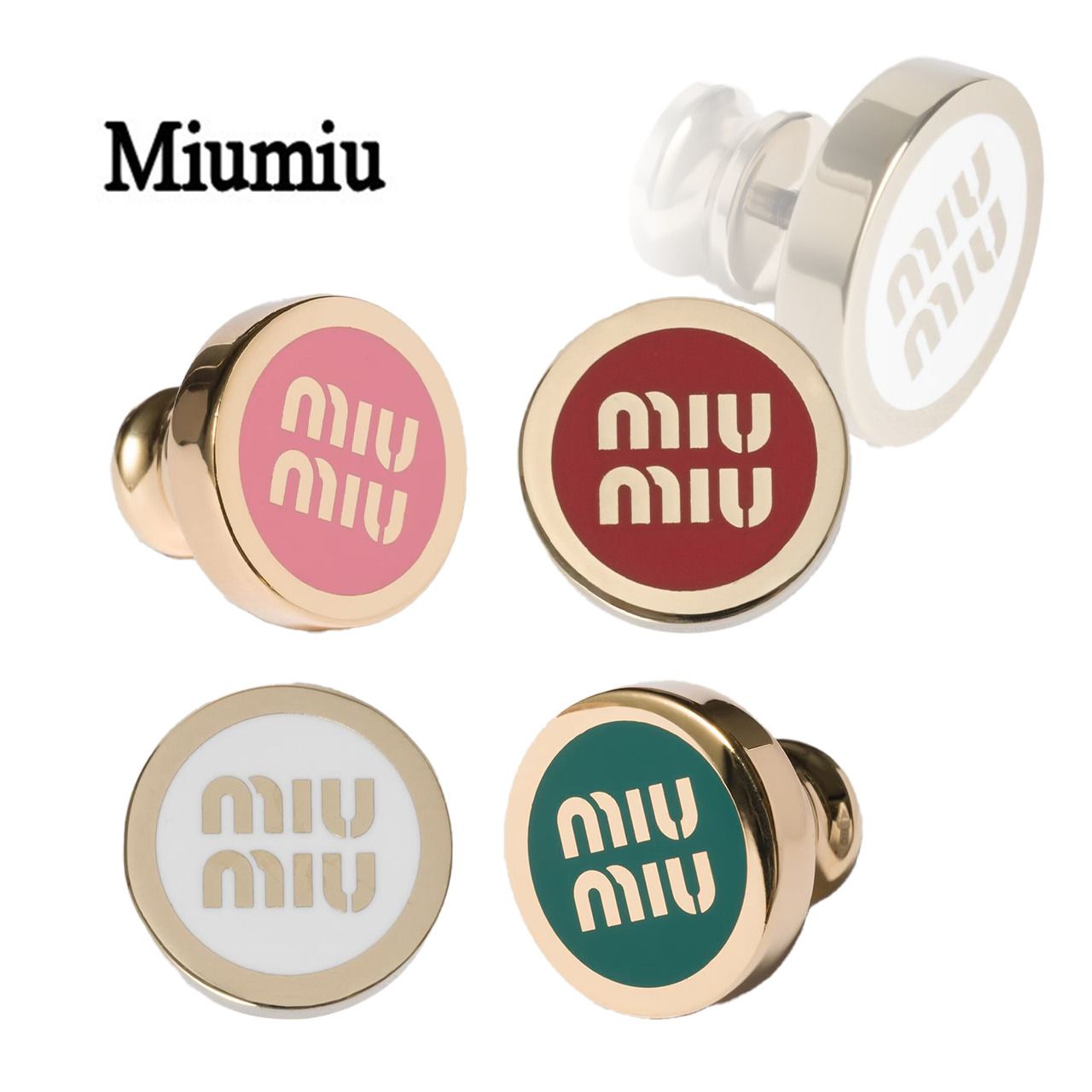 MIU MIU】エナメルメタル ロゴ ブローチ (MiuMiu/ブローチ・コサージュ