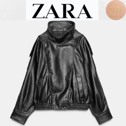 ZARA＊フェイクレザージャケット ブラック 黒＊ 4391/872/800 (ZARA