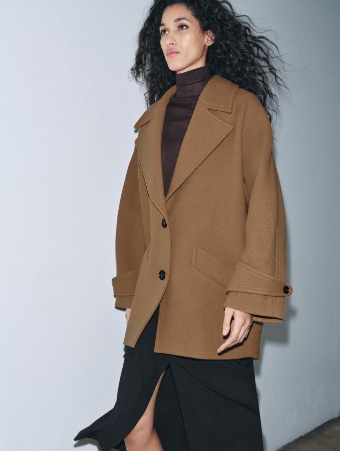 ZARA オーバーサイズ ウールブレンドコート ZWコレクション 限定 (ZARA