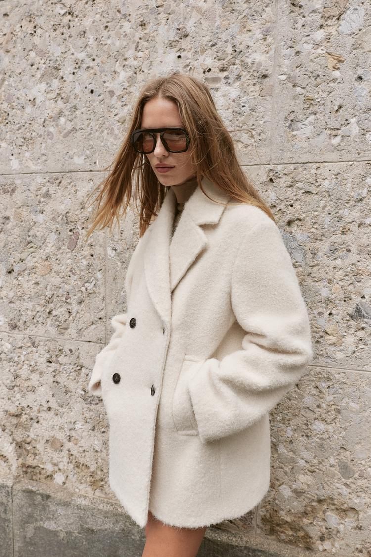 選べる匿名国内配送/ZARA ブークレダブルブレストミディ丈コート (ZARA