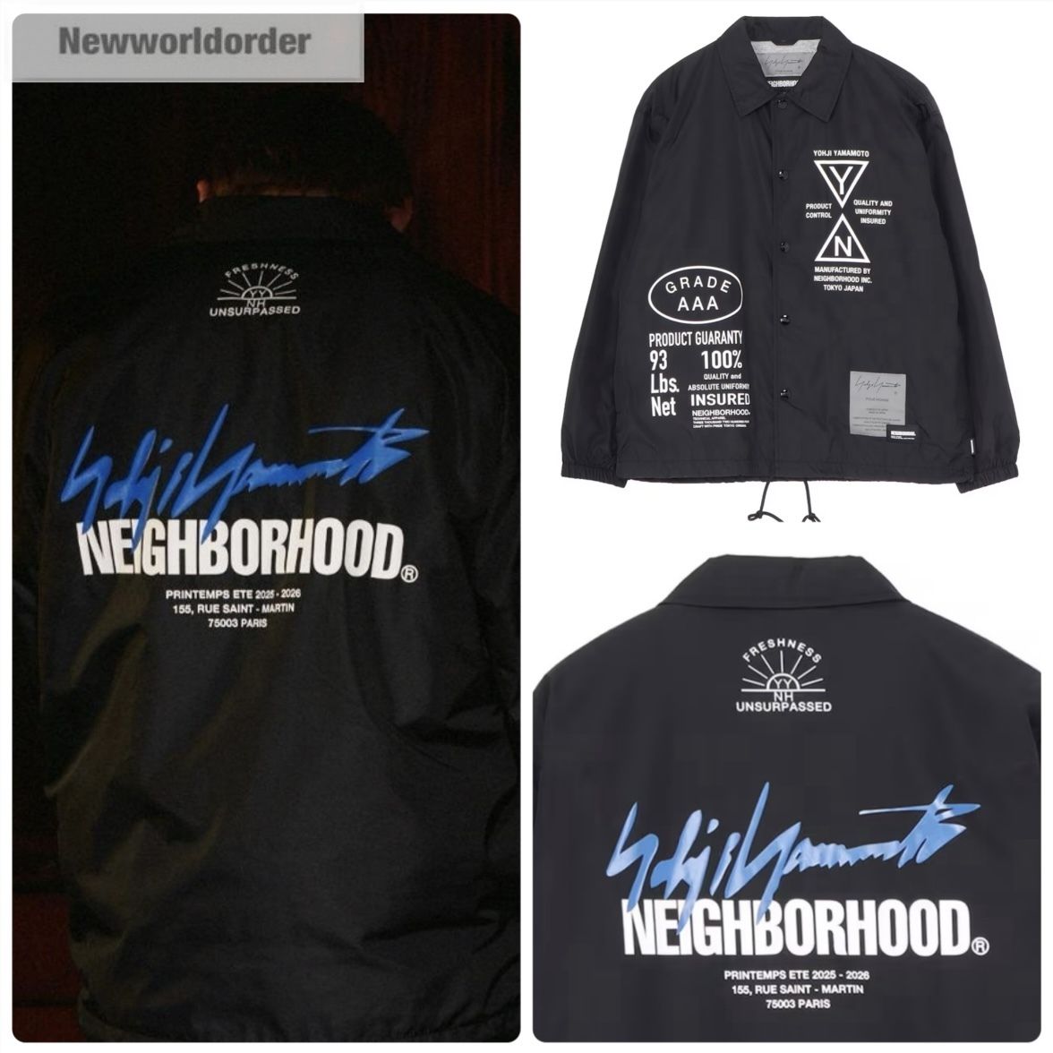 人気コラボ】ヨウジヤマモトxネイバーフッド コーチジャケット (Yohji