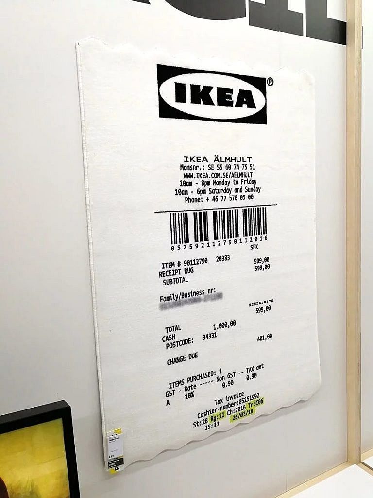 送料無料！Virgil Abloh x IKEA MARKERAD レシート ラグ (Off-White