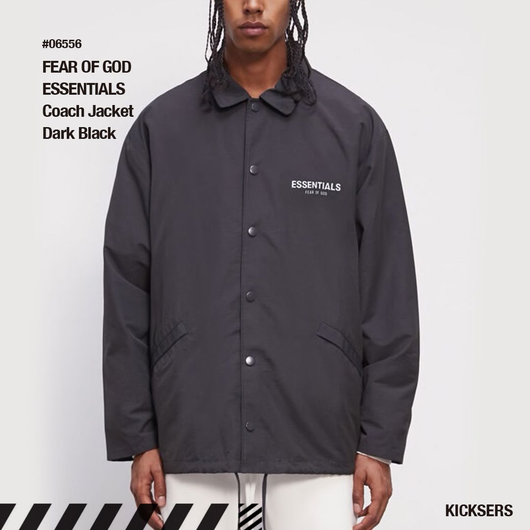 人気話題！FOG FEAR OF GOD ESSENTIALS Coach Jacket Dark Black (FEAR