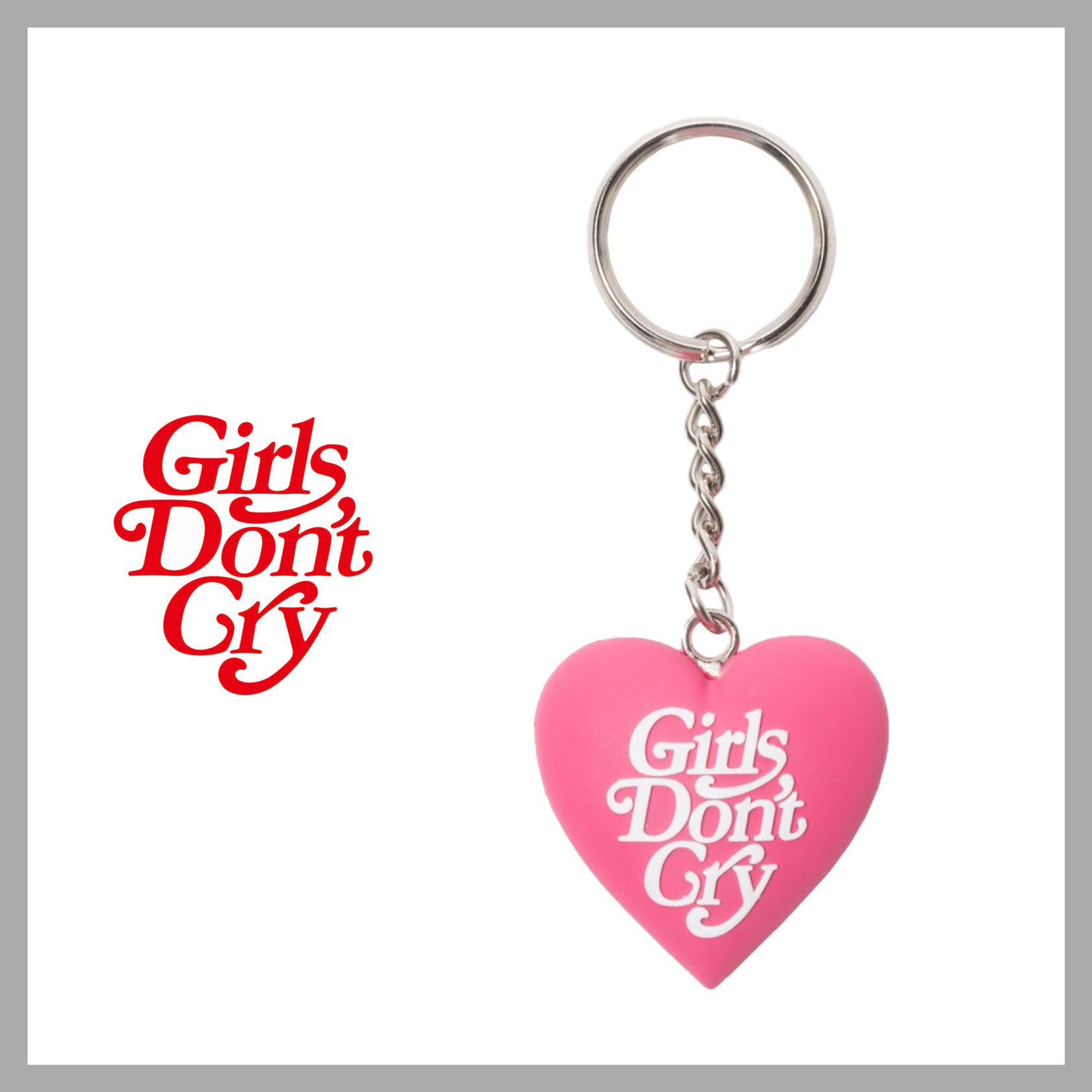Girls Don't Cry ハート キーチェーン キーリング ピンク (Girls Don't