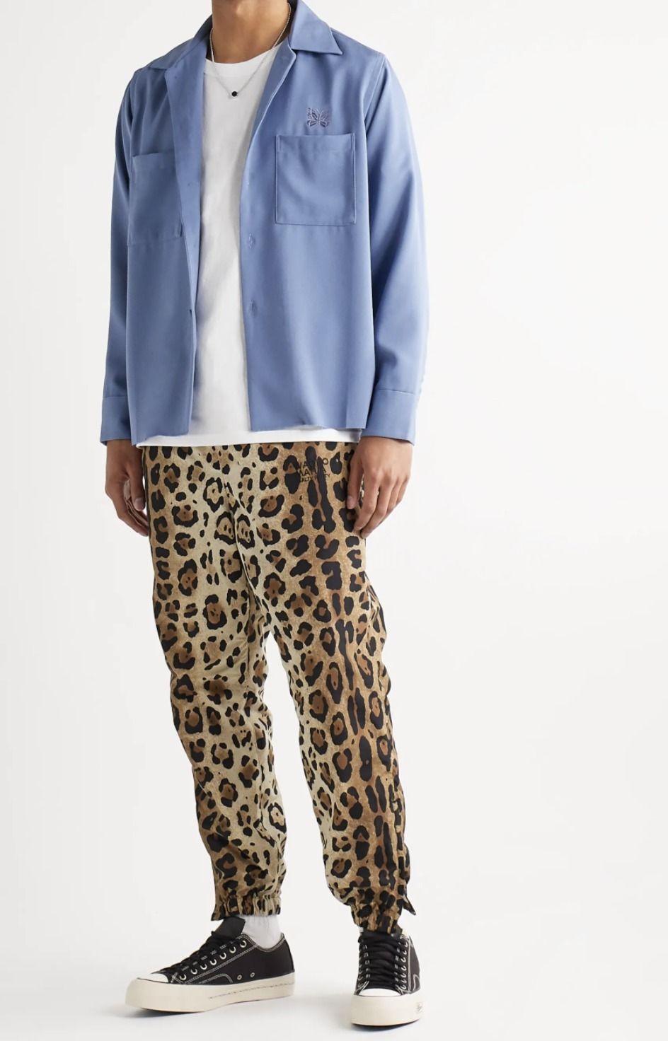 関税込/WACKO MARIA*レオパードプリント ロゴ刺繍 パンツ (WACKO MARIA