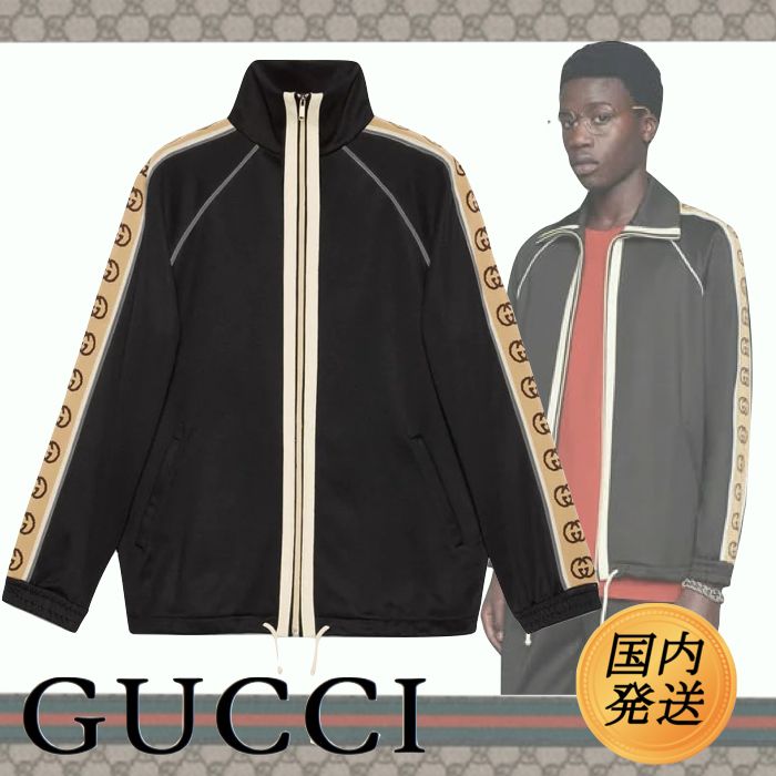 国内発☆GUCCI】GG 袖ロゴ テクニカルジャージー ジャケット (GUCCI