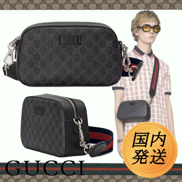 国内発☆GUCCI】GGスプリーム キャンバス ショルダーバッグ 黒 (GUCCI