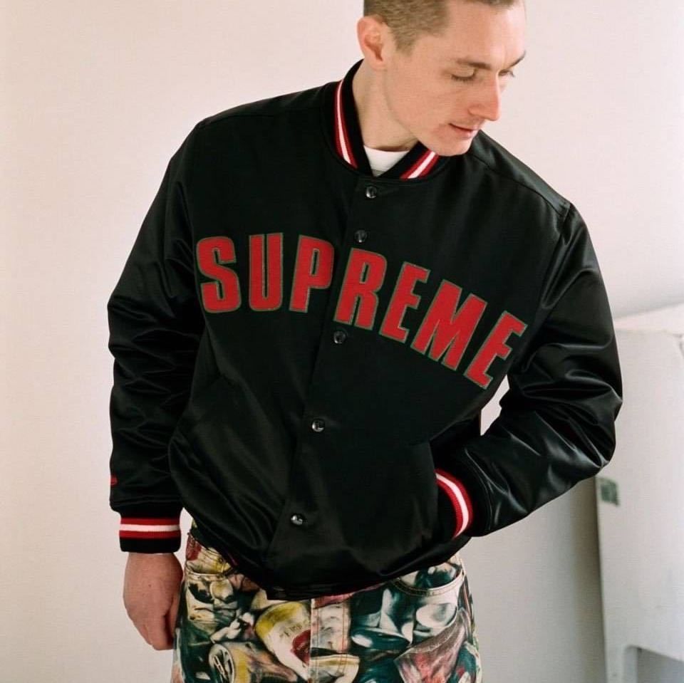 Supreme Mitchell & Ness Satin Varsity Jacket シュプリーム (Supreme
