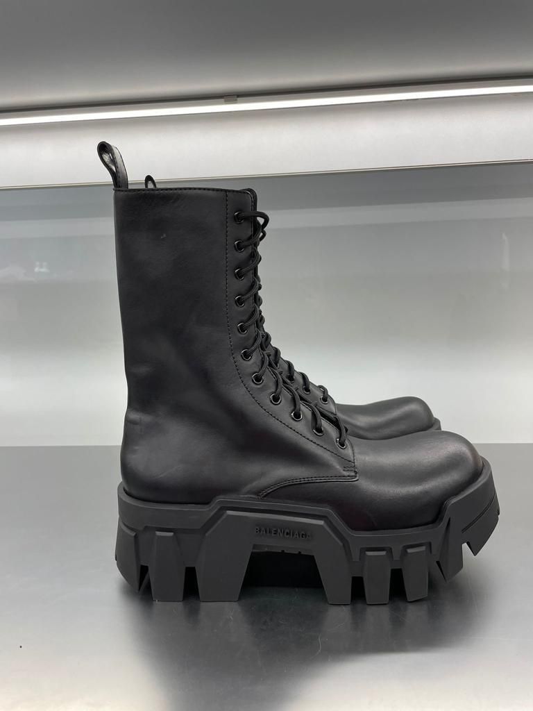22SS【BALENCIAGA】ブルドーザー 編み上げ ブーツ カーフスキン
