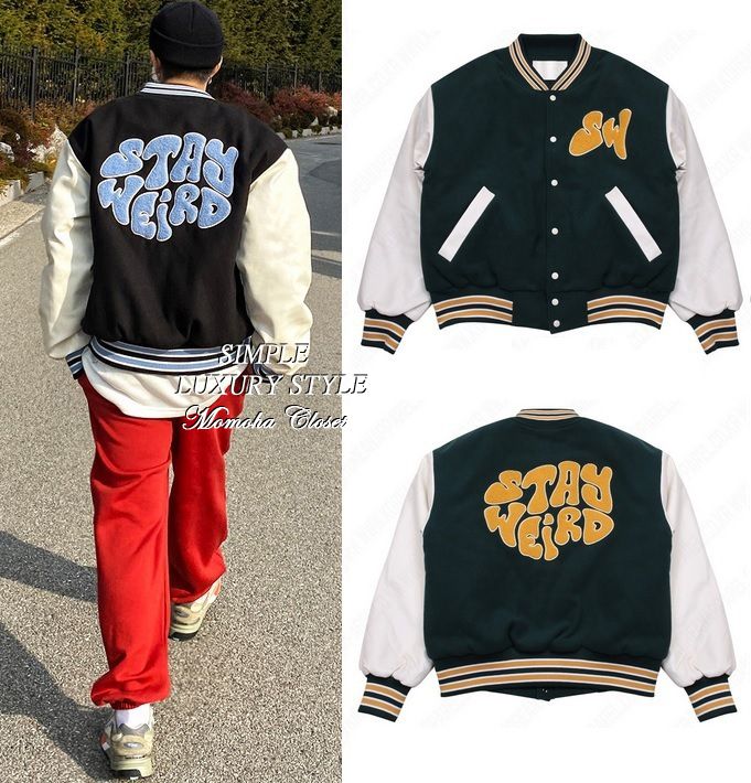 ロゴ レザー レトロ スタジャン ジャケット◇ SW 全2色 (スタジャン