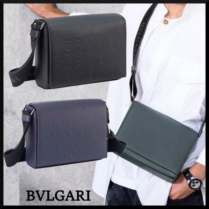 BVLGARI】ブルガリ マン カーフレザー メッセンジャーバッグ (Bvlgari