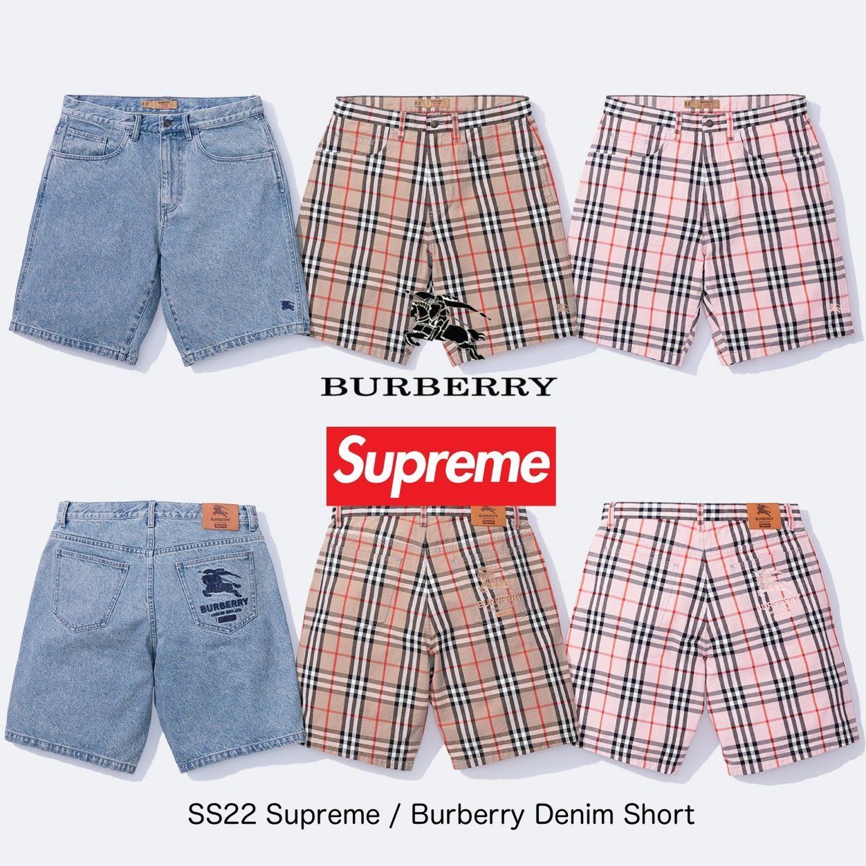 Supreme Burberry Denim Short - バーバリー デニム ショーツ (Supreme