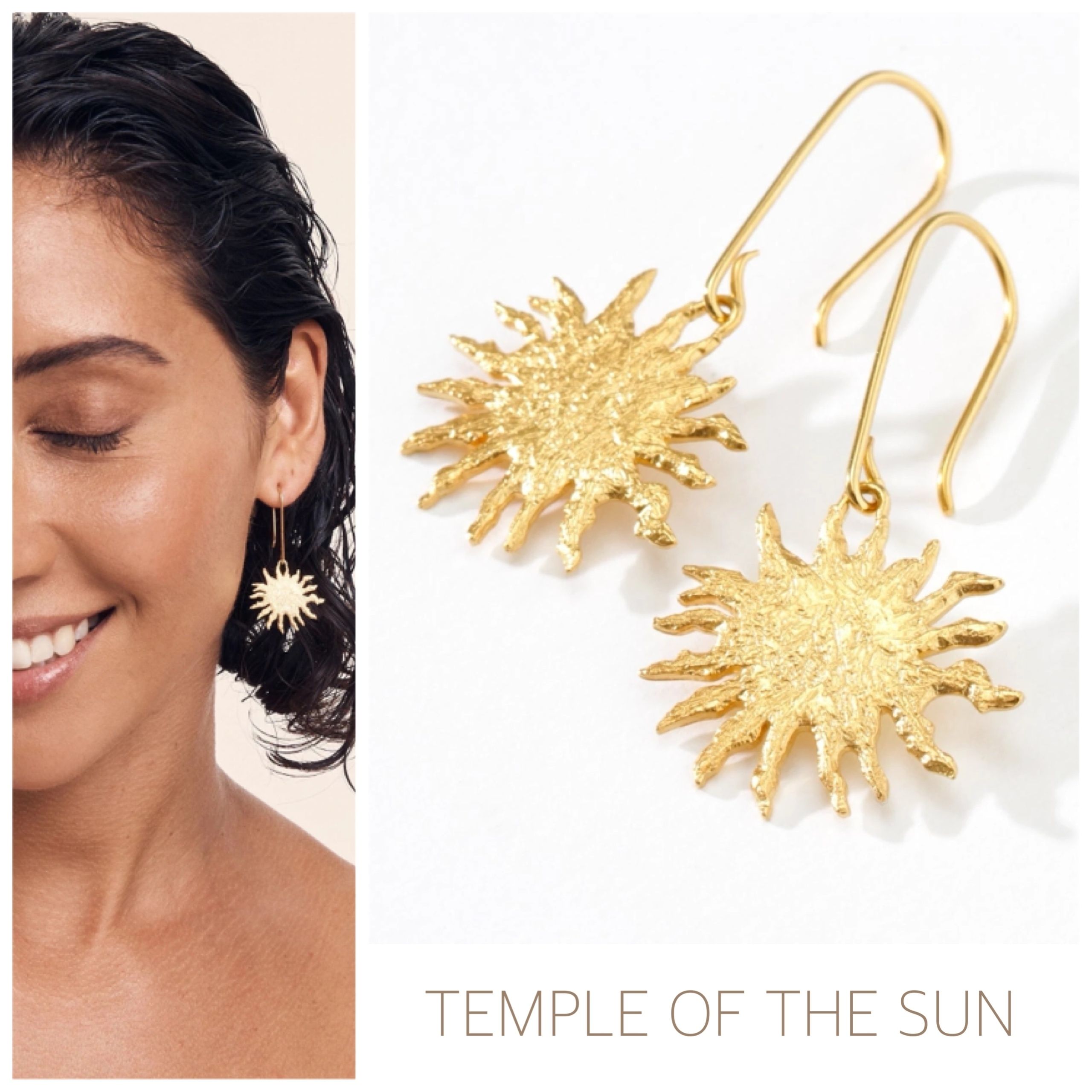 TEMPLE OF THE SUN】Soleil 太陽モチーフ ゴールドピアス 18k (TEMPLE