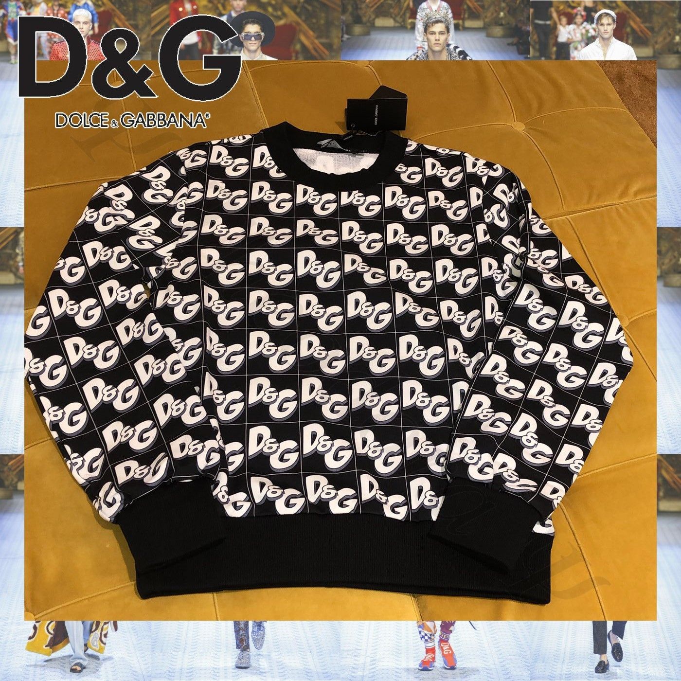 Dolce & Gabbana D&Gロゴ コットン スウェットシャツ ブラック (Dolce