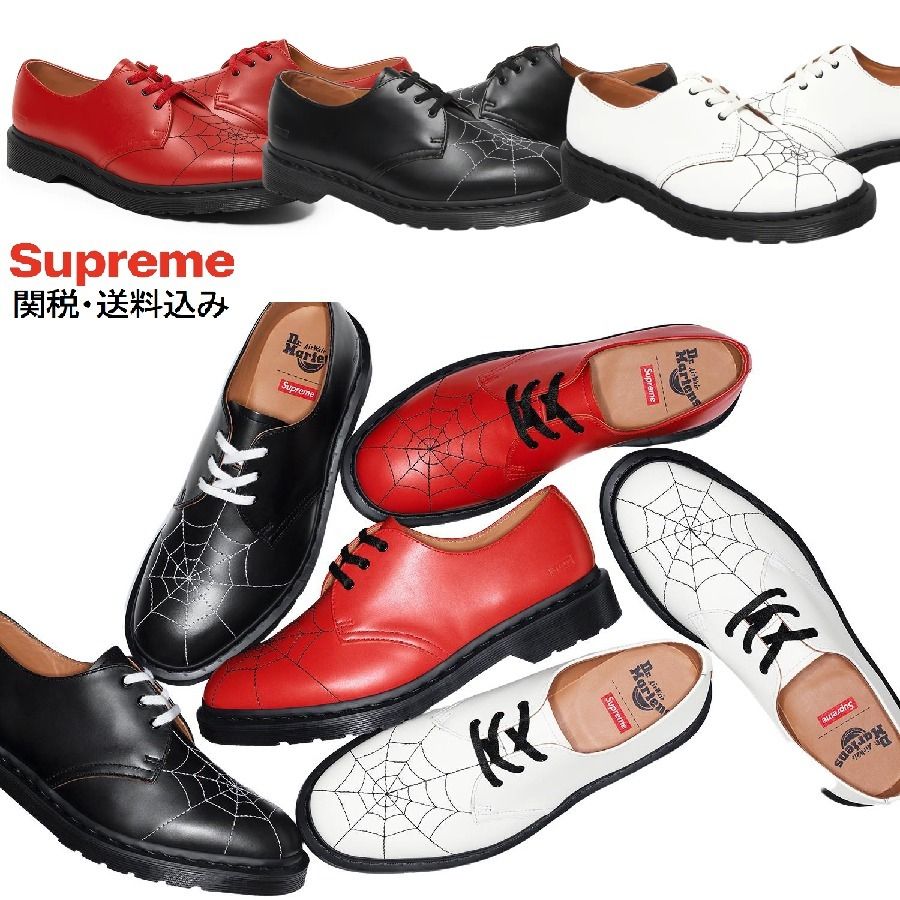 関税込 22SS Week13 Supreme Dr. Martens Spiderweb 3-Eye Shoe