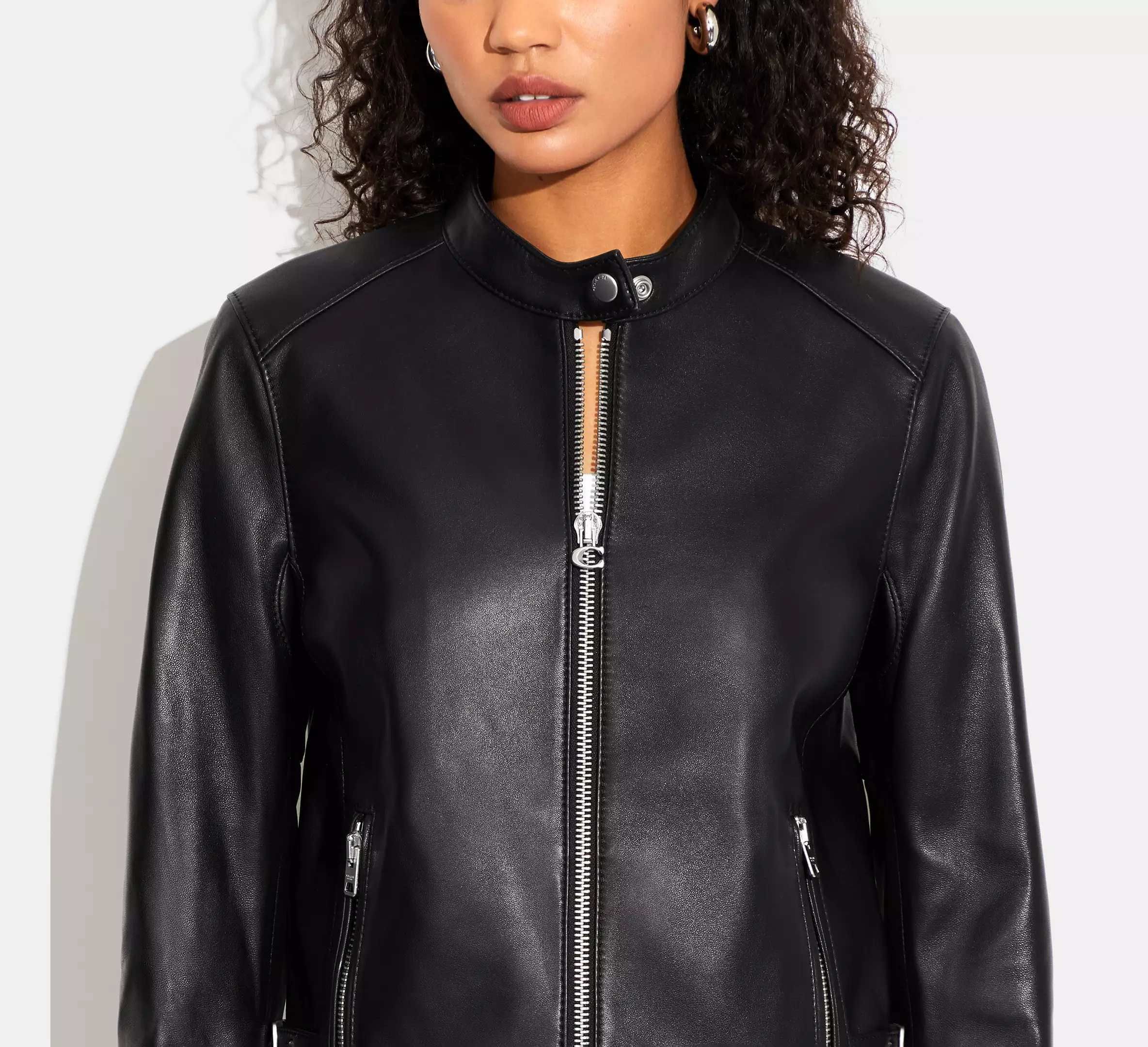 新作☆なじむラムレザー【COACH】シングルライダースジャケット (Coach