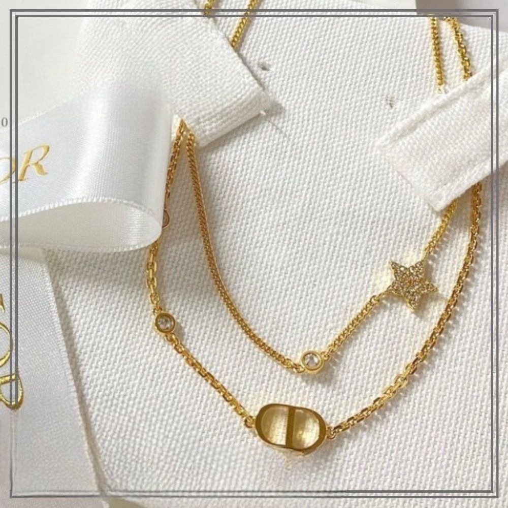 国内発送 Dior PETIT CD ダブル ネックレス ゴールド 星型 (Dior