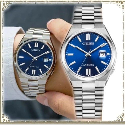 日本未発売！CITIZEN 腕時計 ブルー文字盤 自動巻き クラシカル