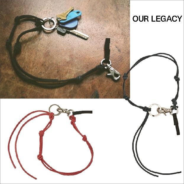 OUR LEGACY*LADON レザー ネックレス キーホルダー 2色 黒&赤 (OUR