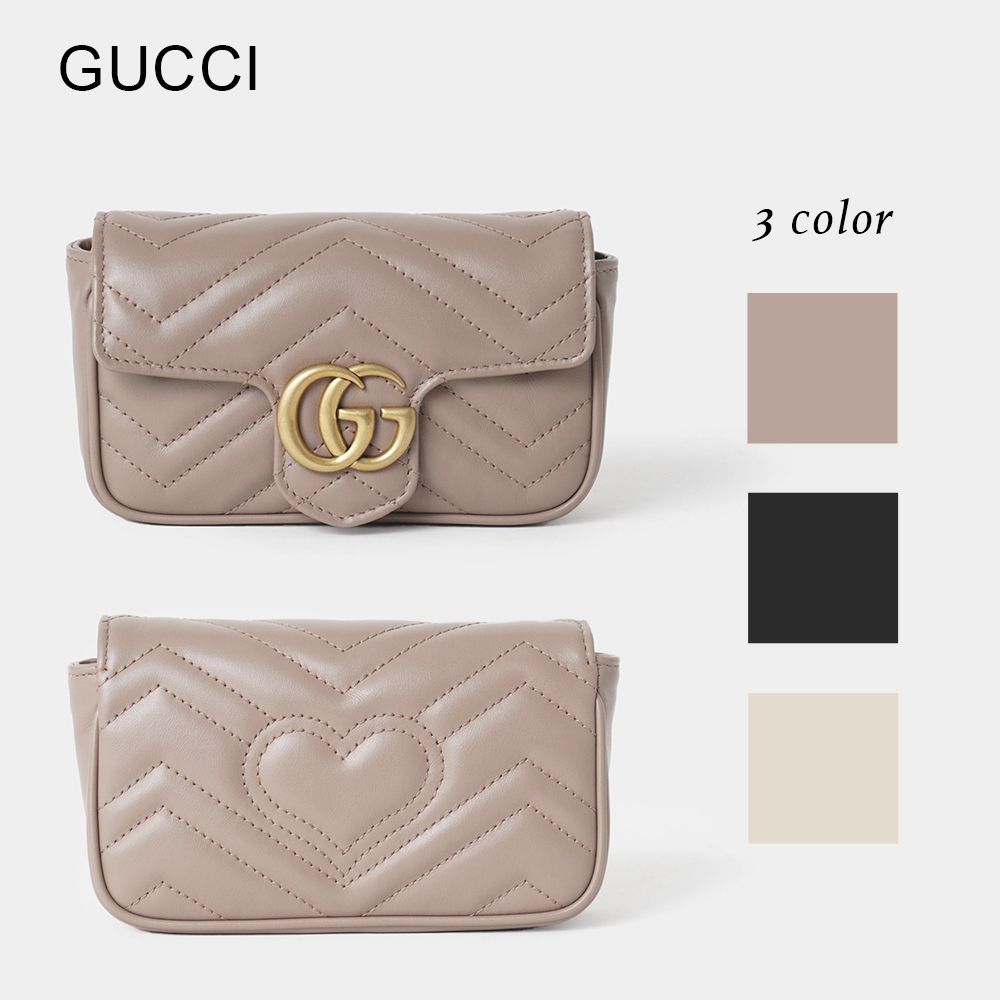 GUCCI マーモントミニレザークロスボディバッグ