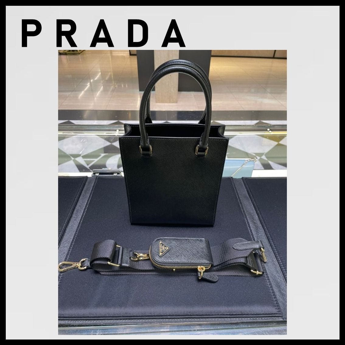 関税込 国内発 PRADA スモール サフィアーノレザー ハンドバッグ