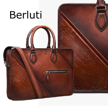 Berluti】アンジュール スクリット ビジネス バッグ レザー S (Berluti