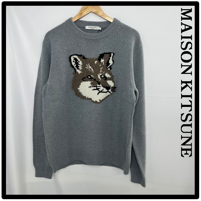 ☆関税込☆MAISON KITSUNE☆Big Fox Head Pullover Knit Grey