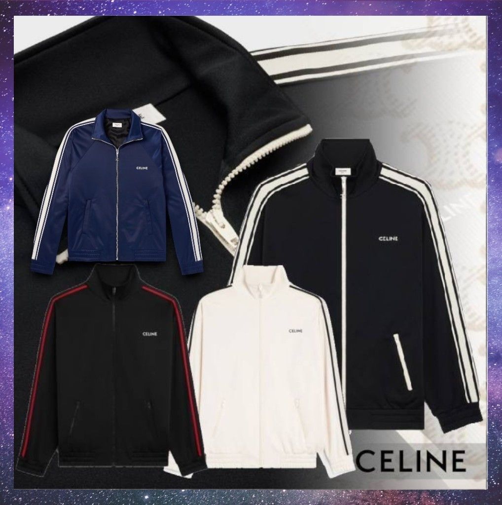 CELINE】ダブルフェイス ロゴ ジャージートラックジャケット (CELINE