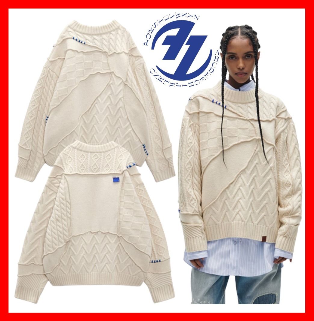 ☆【Ader Error x Zara】☆Patchwork Knit Sweate.r Cream